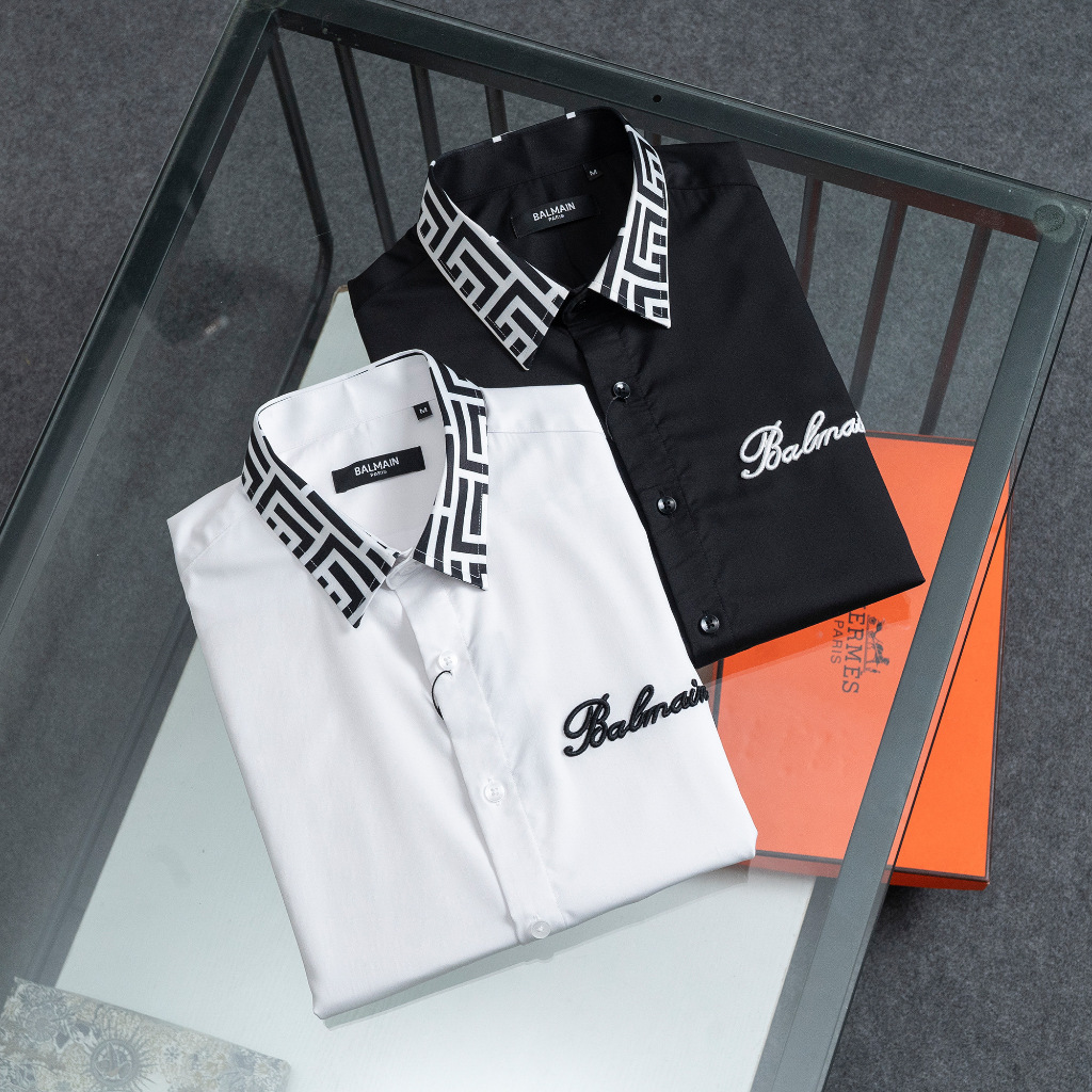 Áo sơ mi nam cotton dài tay New _ Balmain JD001