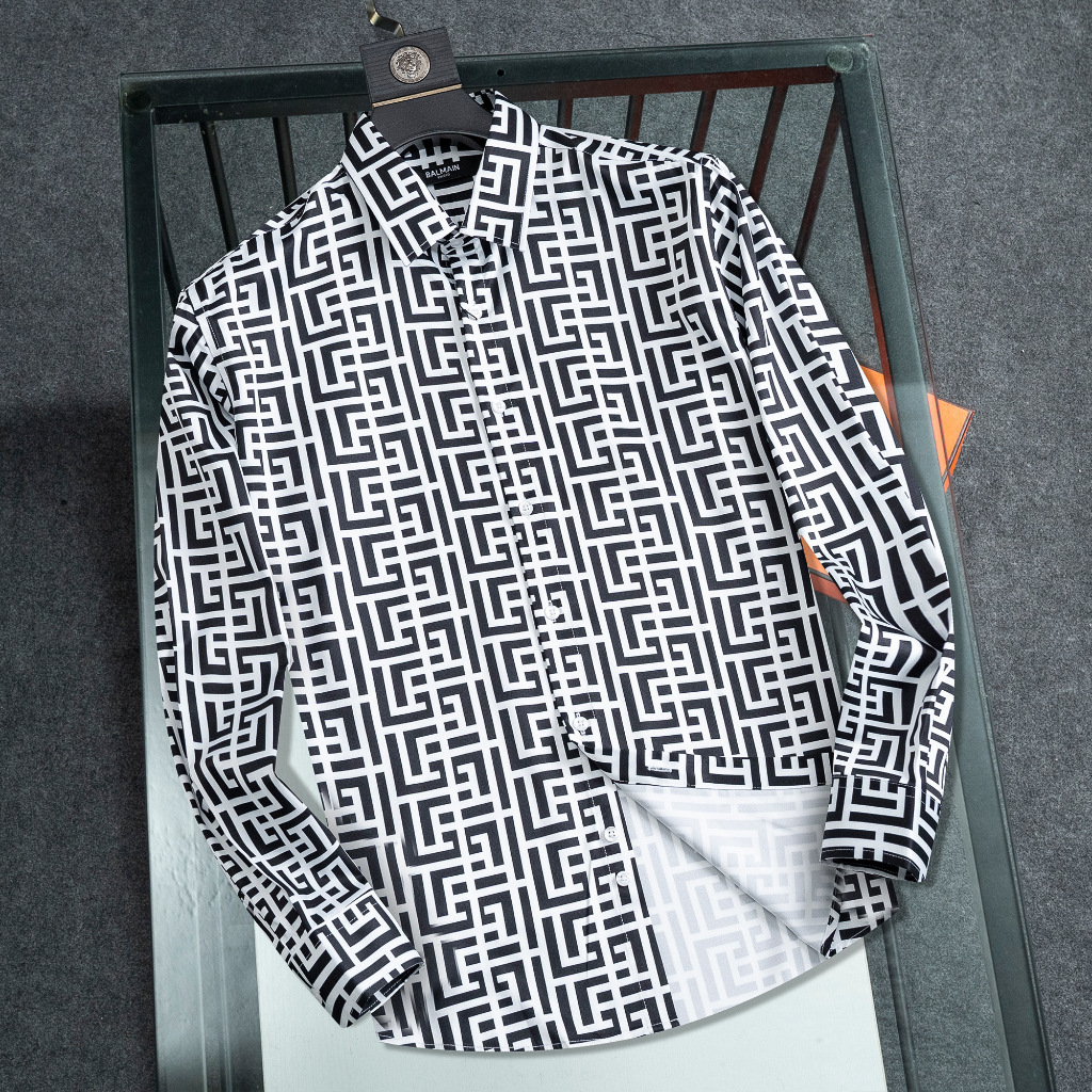 Áo sơ mi nam cotton dài tay New _ Balmain JD003