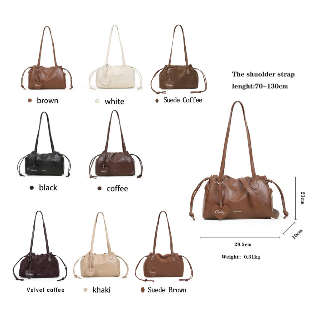 （COCOTAYA）Dannia Bag Túi đeo vai dây rút xếp ly phong cách mới, Túi xách nữ thông thường, Túi đeo nách | BigBuy360 - bigbuy360.vn
