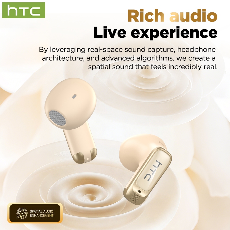 HTC NE72 Vuốt sang phải để dịch AI Dịch Thời Gian Thực 134 Ngôn Ngữ Bluetooth 6.0 Màn Hình LED Cảm Ứng Âm Thanh HiFi Stereo Công Nghệ Khử Ồn Chống Nước IPX5 | BigBuy360 - bigbuy360.vn