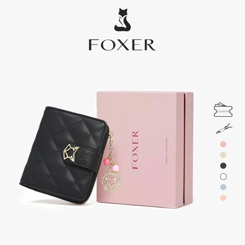 FOXER Ví Ngắn Nữ Da Cao Cấp Đa Năng Thời Trang Sang Trọng