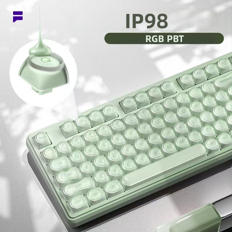 Bàn phím cơ im lặng IP98 Foundation 98 phím - Keycaps PBT / Đèn nền RGB / Bluetooth không dây 2.4G /
