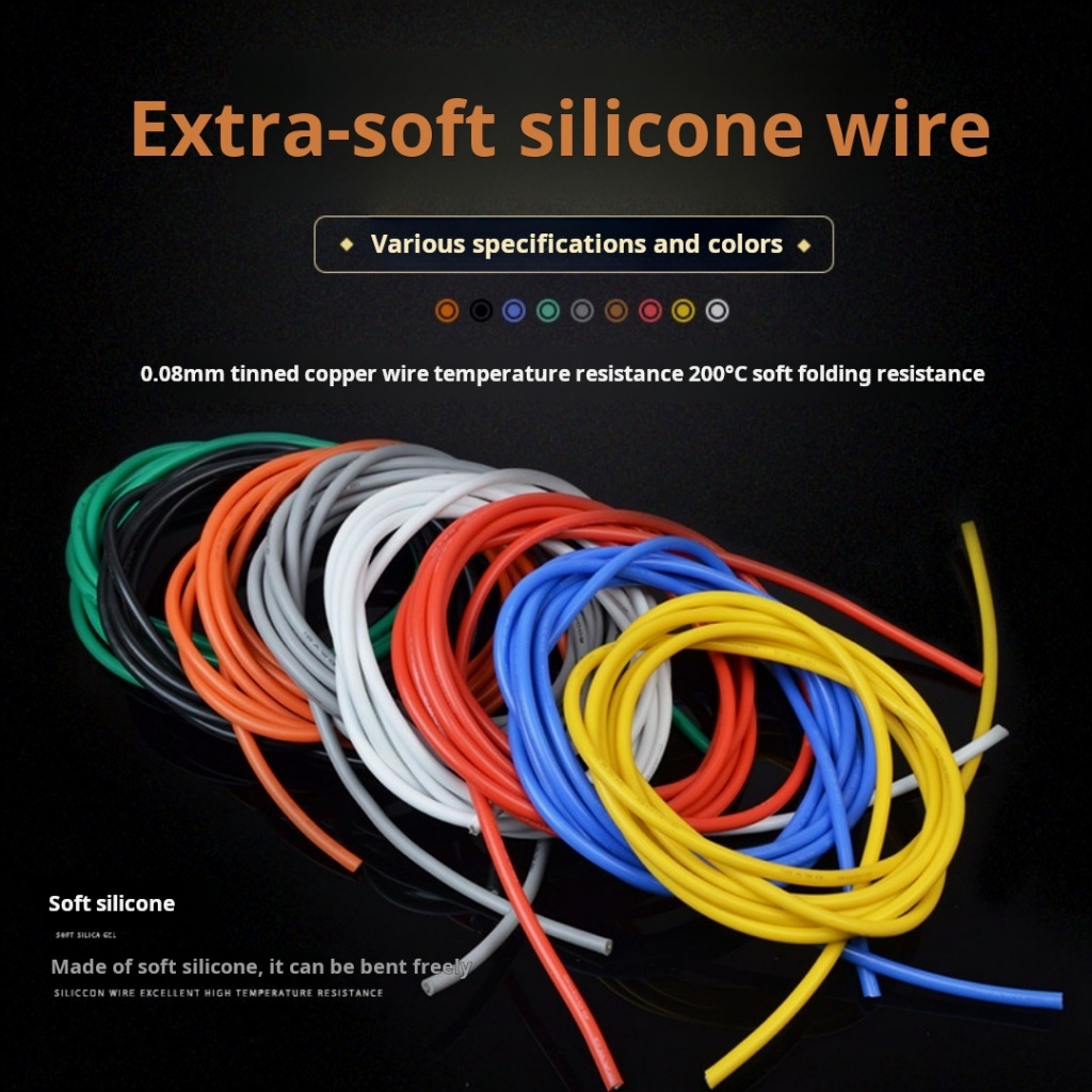 26AWG Dây silicon tiêu chuẩn Mỹ, 26AWG Dây mềm đặc biệt thân thiện với môi trường chịu nhiệt độ cao 