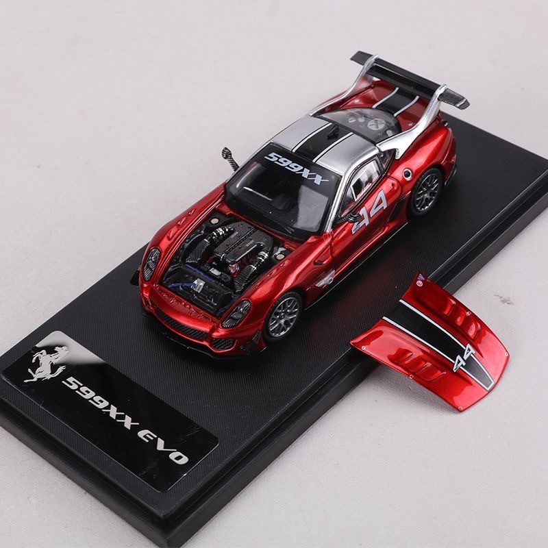 Rhino Model RM 1: 64 Ferrari 599XX EVO Trong Suốt Màu Đỏ Siêu Xe Hợp Kim Xe Bộ Sưu Tập Mô Hình Trang