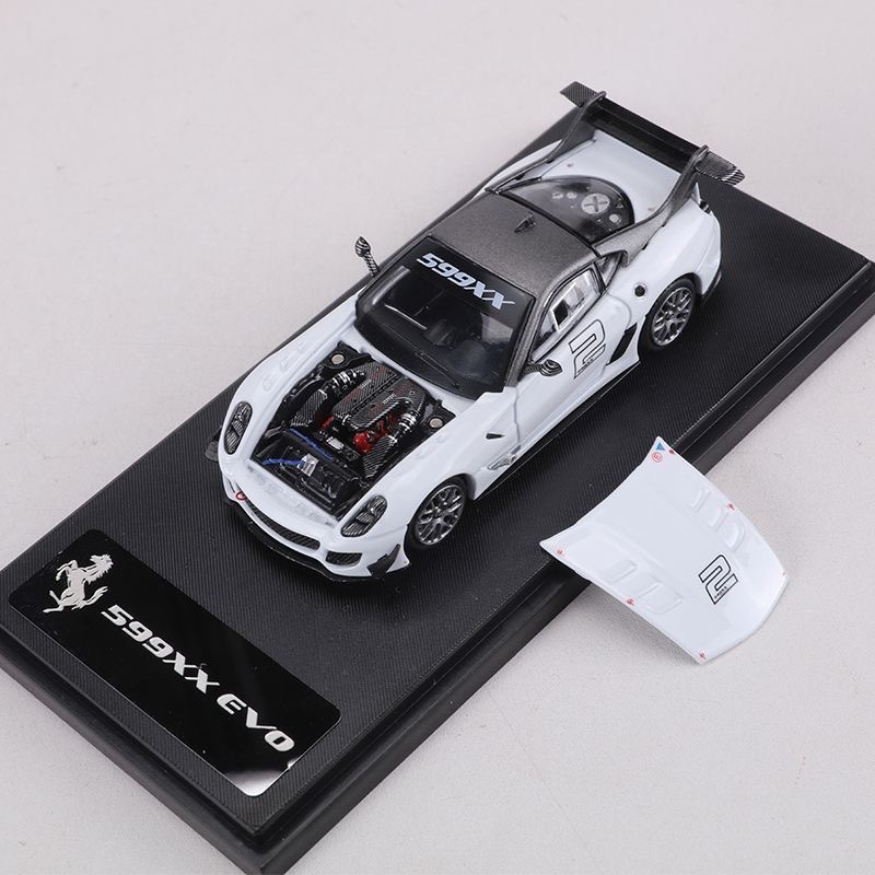 Rhino Model RM 1: 64 Ferrari 599XX EVO White Supercar Hợp Kim Xe Ô Tô Bộ Sưu Tập Mẫu Vật Trang Trí S