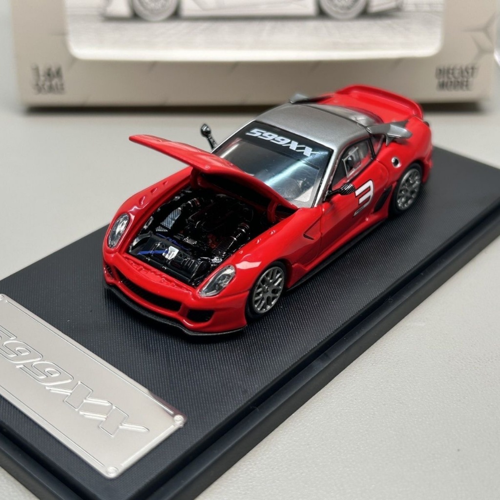 Rhino Model RM 1: 64 Ferrari 599XX Red Supercar Hợp Kim Xe Ô Tô Bộ Sưu Tập Mẫu Vật Trang Trí Số. 3