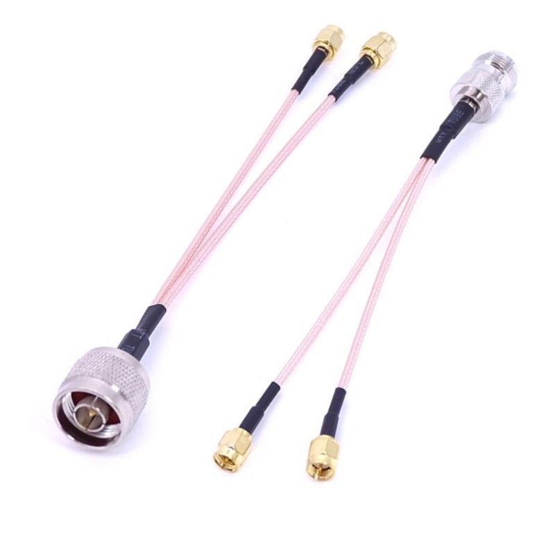 N Nam / Nữ Sang Dual SMA Nữ Bộ Chia RF Cáp Kết Hợp RG316 Đồng Trục Y Loại Pigtail Cho 4G 5G LTE Ăng 