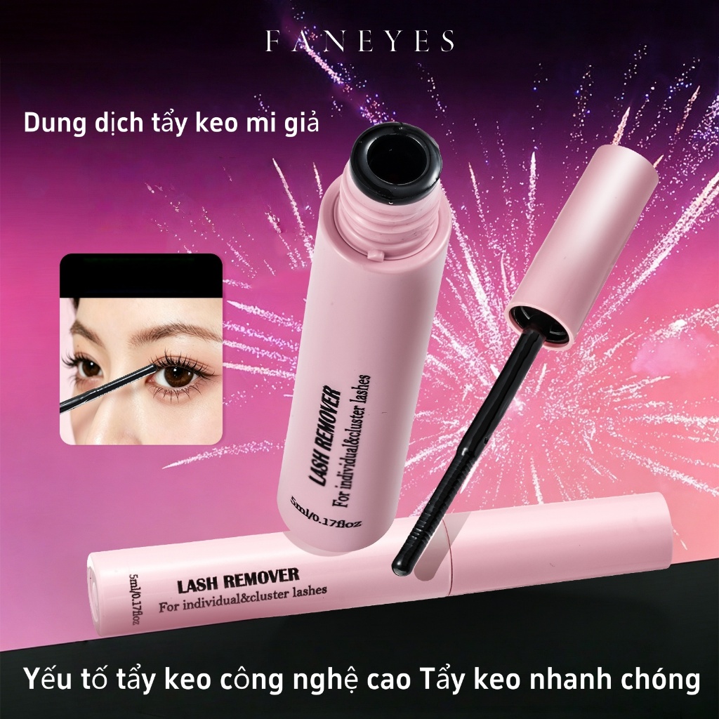 FANEYES Dung dịch tẩy keo mi giả dịu nhẹ không làm tổn thương mắt có thể tẩy mi dán mắt kép đa năng 