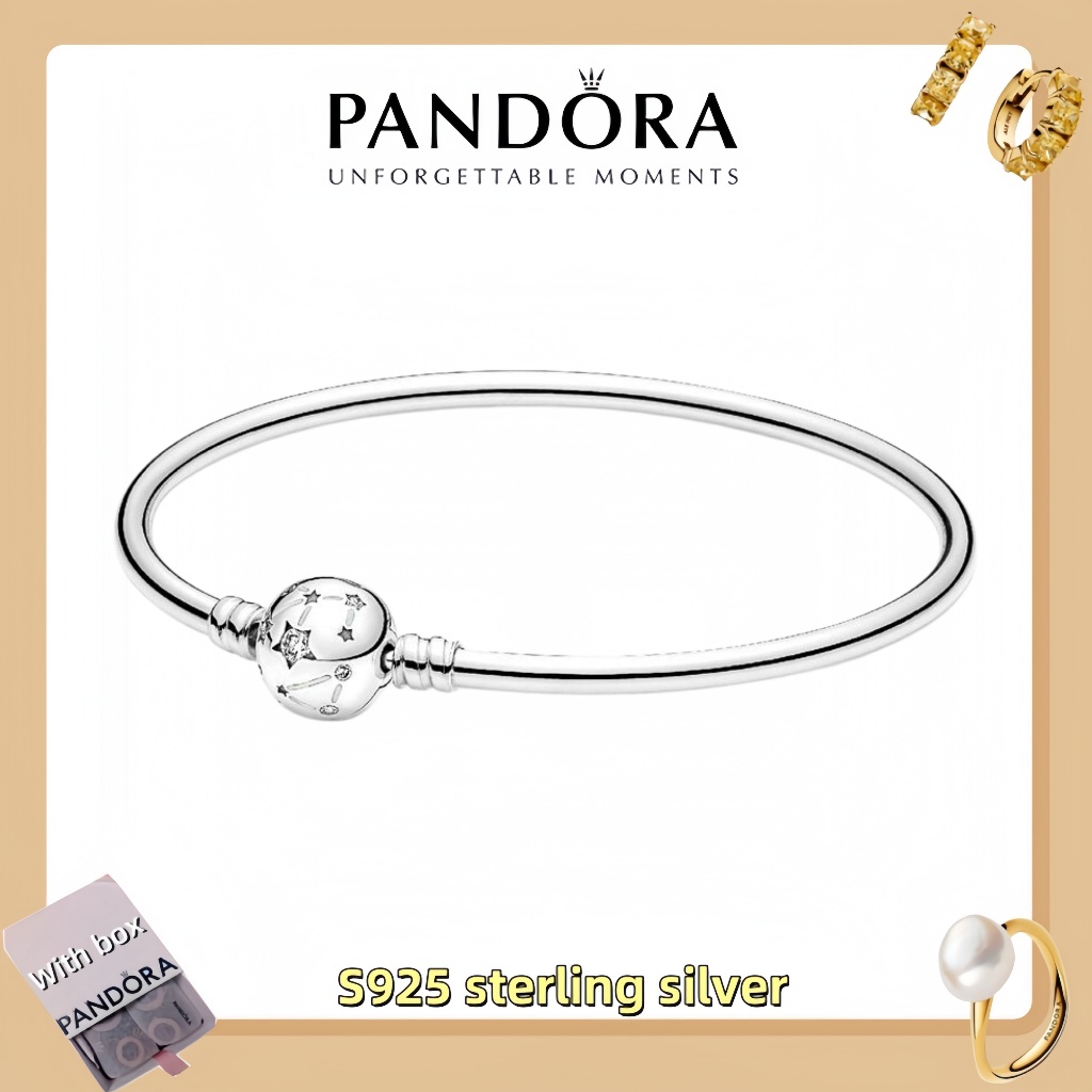 Vòng tay mặt dây chuyền trang sức bằng bạc Pandora S925 (hộp quà tặng miễn phí) Pandora Moments Star