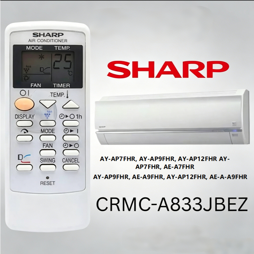 Được sử dụng cho điều khiển từ xa điều hòa Sharp SHARP CRMC-A833JBEZ AY-AP7FHR 、 AY-AP9FHR 、 AY-AP12