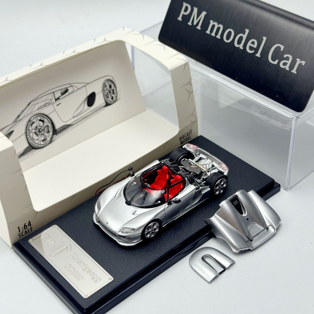 RM Rhino 1: 64 Koenigsegg CC850 Vỏ mở từ tính Hợp kim Diecast Mô hình Xe sưu tập Quà tặng Màn hình t
