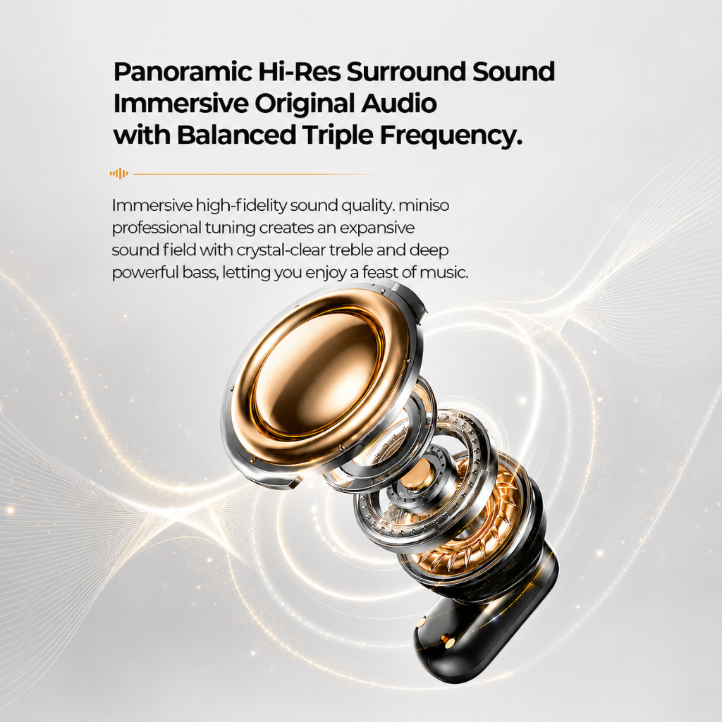 MINISO MS130 Tai nghe nhét tai Bluetooth 6.0 Tai nghe Bluetooth không dây Chất lượng âm thanh HiFi HD Công nghệ TWS Chống ồn Kết nối nhanh Tích hợp Micro | BigBuy360 - bigbuy360.vn