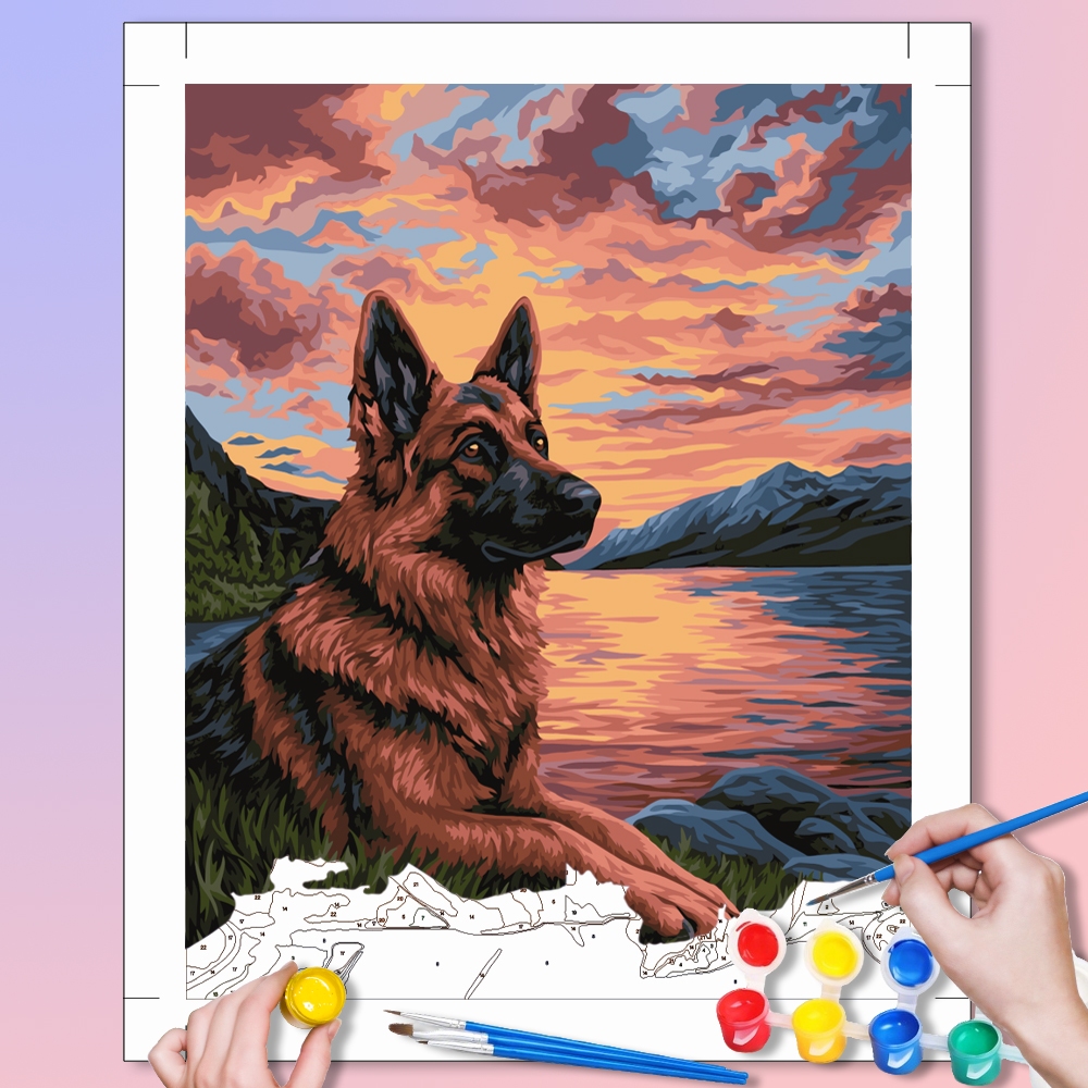 ACANDLY DIY Paint by Number Kit 40x50cm Đóng khung - canvas phác thảo kỹ thuật số in sẵn (Shepherd a