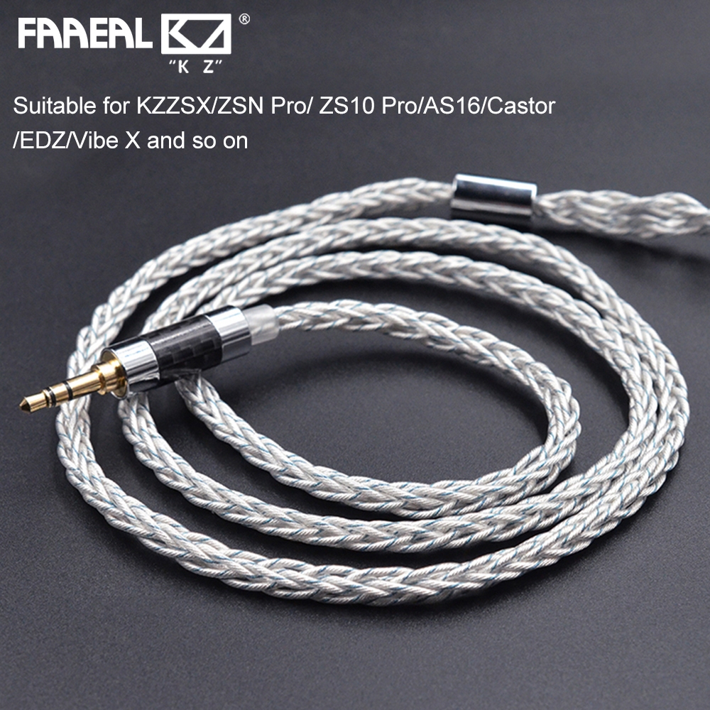 FAAEAL KZ 784 Cores Blue Silver Hybrid Tai nghe mạ bạc Cáp có thể thay thế C Pin / 2Pin S Giảm tiếng