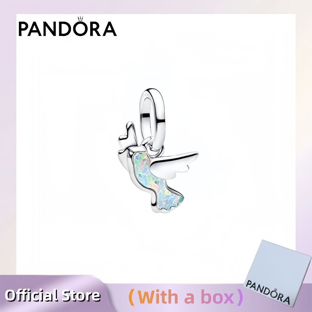 Trang sức bạc S925 (có hộp) Pandora White Dove Mini Dangle Charm