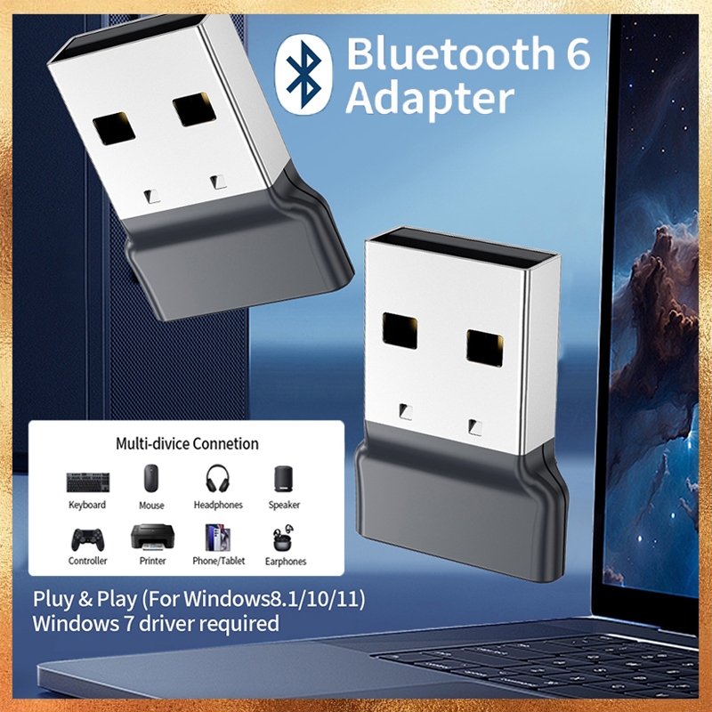 USB Bluetooth 6.0 Dongle Adapter cho PC Loa Chuột Không Dây Bàn Phím Âm Nhạc Bộ Thu Âm Thanh