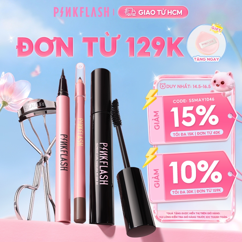 PINKFLASH Bộ trang điểm mắt Với eyeliner mascara chì kẻ mày 3pcs