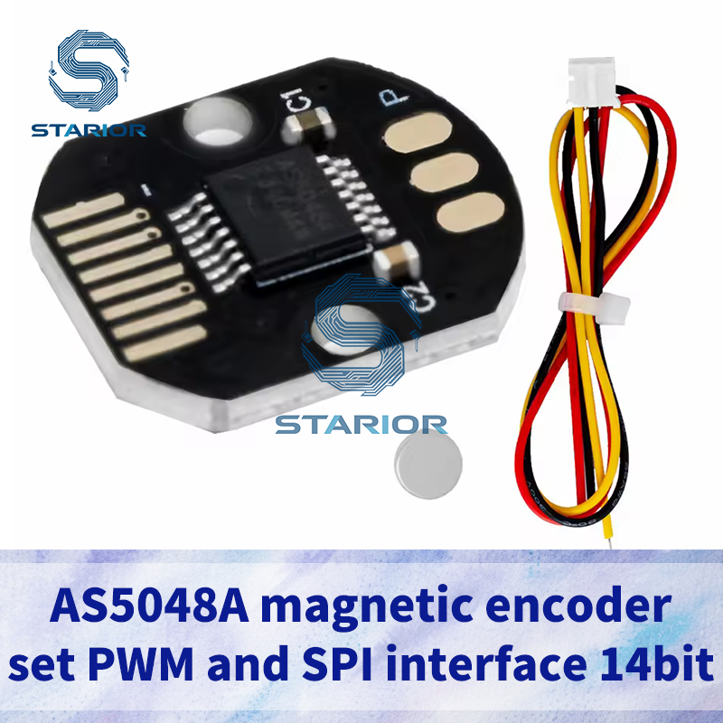 AS5048A Bộ mã hóa từ tính Giao diện PWM / SPI Động cơ không chổi than 14 Bit có độ chính xác cao AS5