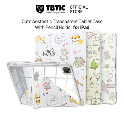 Ốp lưng iPad TBTIC, dễ thương và hoạt hình, ốp lưng trong suốt kèm hộp bút, phù hợp với Air8 M5 2026 Air7 M3 2025 Air6 M2   Pro 11 2024 Dễ Thương Air5 Air4 10.9 ốp ipad A16 Gen 11th 10th 9th 8th 7th Gen 10.2 Mini7 Mini6 Ốp Lưng Trong Suốt
