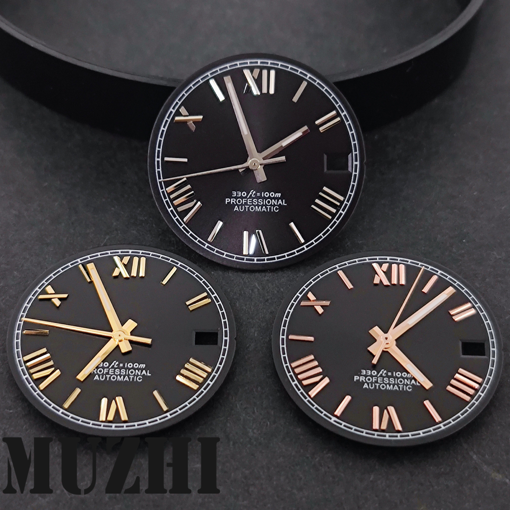 Chất Lượng Cao 28,5 Mm La Mã Số Đồng Hồ Mặt Số Có Đồng Hồ Dạ Quang Phù Hợp Với NH35 NH36 Chuyển Động