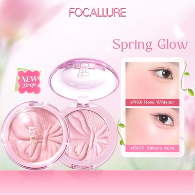 [COMBO Spring Glow] Focallure Airy Wear Blush, Matte & Glow Dual Texture, Airy Blendable, Skin-Loving Hydration Care 2 chiếc