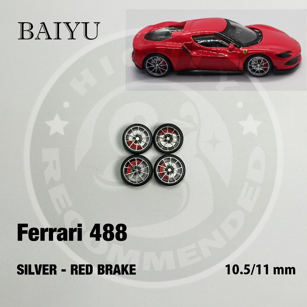 Bánh xe ô tô mô hình BAIYU Static 1 / 64 - Dòng Ferrari 488