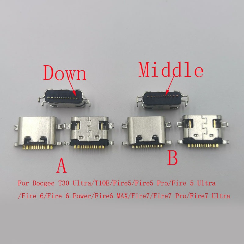10-30 Cái Đầu Nối USB Cắm Cho Doogee Fire 5 Pro 6 Power MAX 7 T30 Ultra T10E Sạc Loại C Fire7 Fire5 