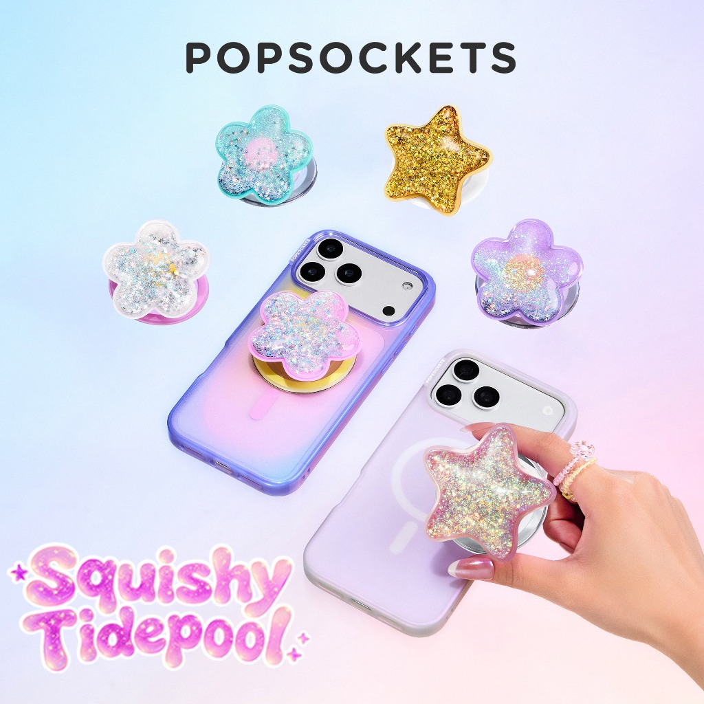 PopSockets Squishy Tidepool PopGrip | Kẹp điện thoại cao cấp | PopGrip | Ổ CẮM Pop | Ổ cắm Pop | Pop