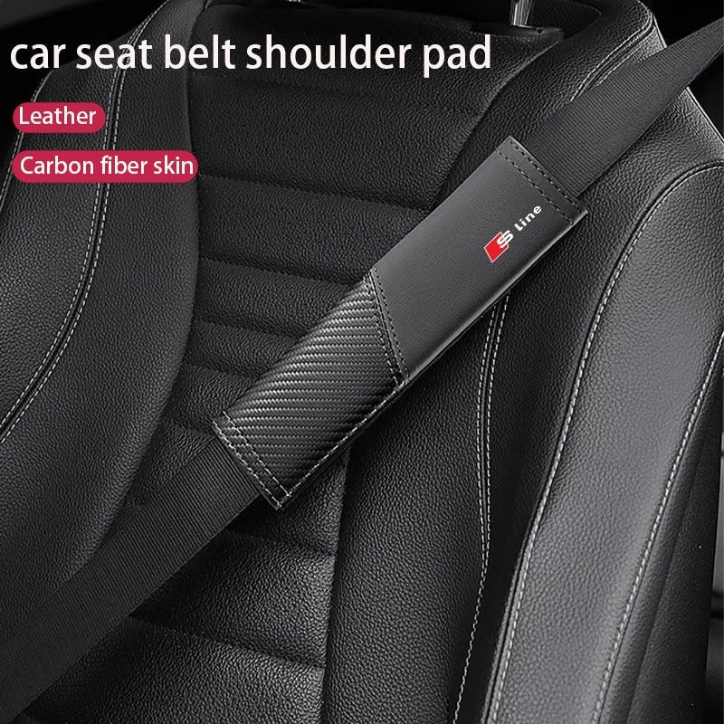 Miếng đệm thắt lưng an toàn ô tô bằng da PU bảo vệ dây an toàn cho Audi Sline S3 S4 S5 S6 S7 RS4 RS5