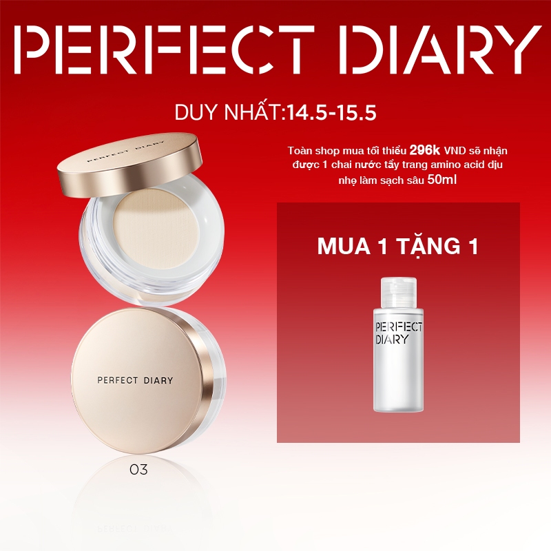 Phấn phủ kiềm dầu PERFECT DIARY chống thấm nước kiểm soát dầu lên đến 12h với 3 màu tùy chọn 7g