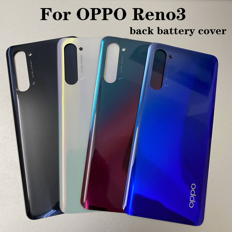 Dành Cho Oppo Reno3 reno 3 Mặt Sau Vỏ Pin Cửa Vỏ Kính Phía Sau Phần Ống Kính Thay Thế