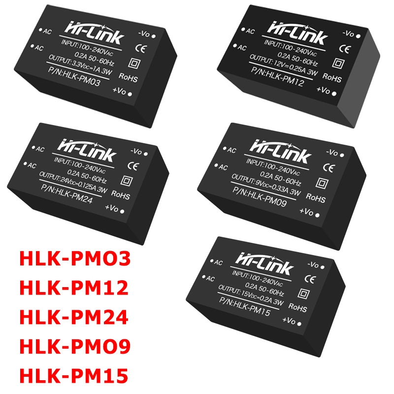 HLK-PM03 HLK-PM12 HLK-PM24 HLK-PM09 HLK-PM15 AC-DC 3W 220V sang 3.3V 9V 12V 15V 24V được điều chỉnh 