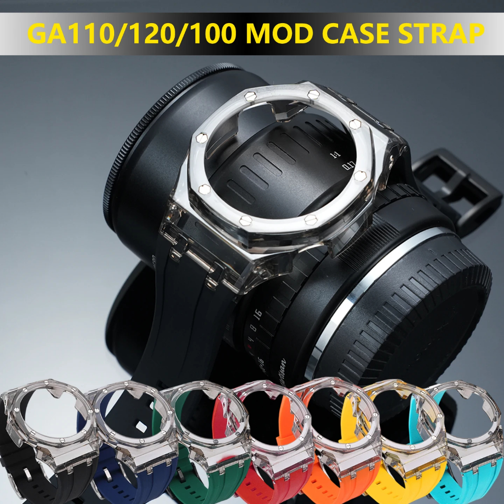 Hàng sẵn có Dây đeo silicon đầy màu sắc Vỏ đồng hồ trong suốt Mod Kit cho Casio G-Shock GA110 GA100 