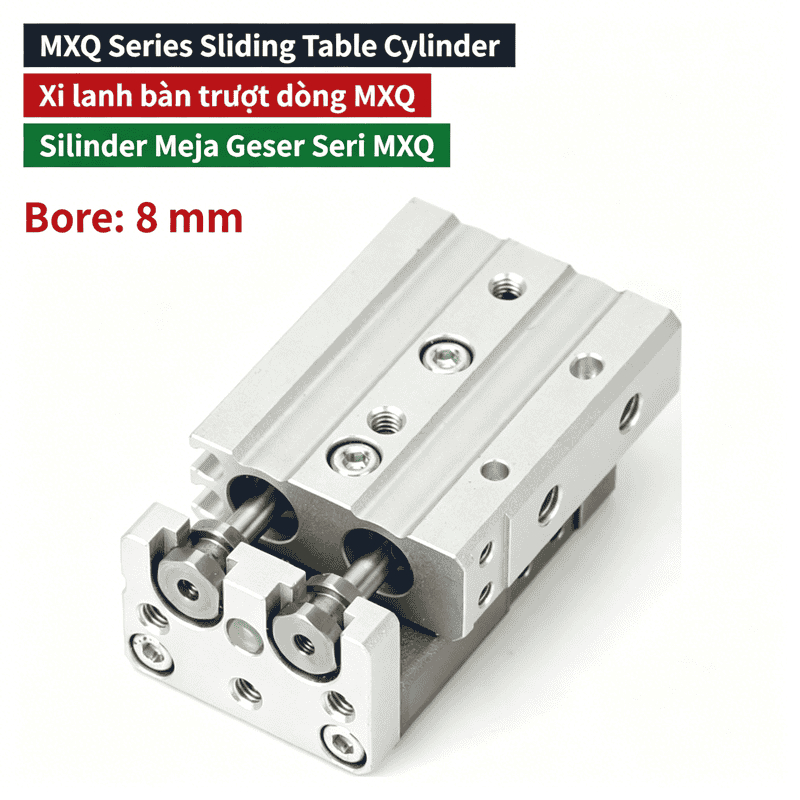 MXQ8 Series Precision Linear Slide Cylinder Bore 8mm Stroke 10 20 30 40 50mm Pneumatic Slide Table