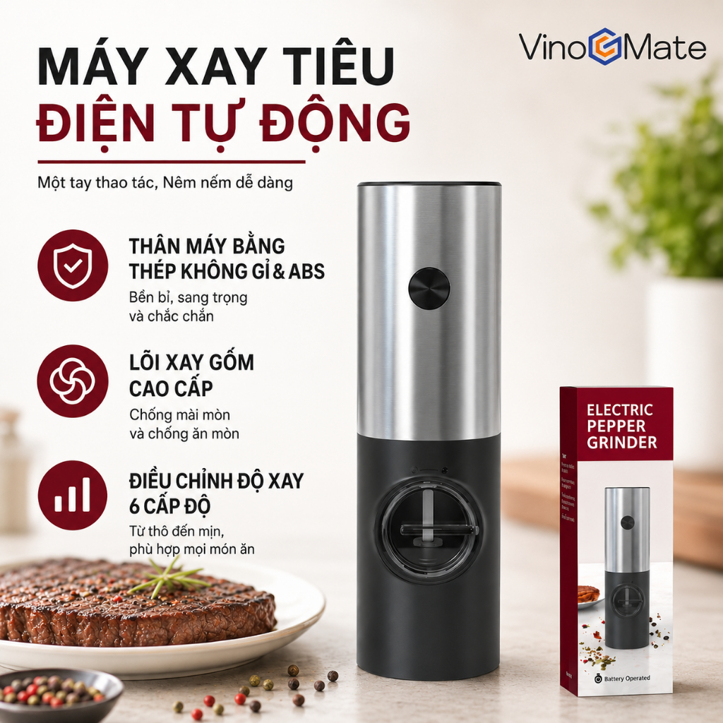 Máy xay tiêu điện B1|Máy xay tiêu|Máy xay điện|ELECTRIC GRINDER|电动胡椒研磨器B1|电动研磨器
