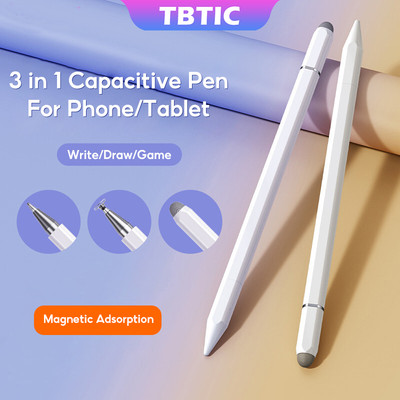 Tbtic Bút cảm ứng đa năng cho iPad Android Matepad Máy tính bảng Màn hình cảm ứng Bút chì 3 trong 1