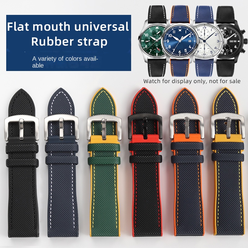 Dây đeo cao su FKM cao cấp Họa tiết Nylon Dây đeo đồng hồ phổ thông cho IWC Portugieser Pilots Mark 