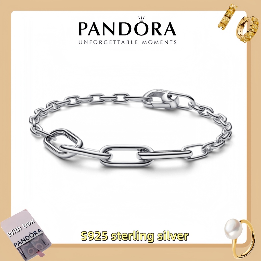 Vòng tay mặt dây chuyền trang sức bạc Pandora S925 (hộp quà tặng miễn phí) Vòng tay chuỗi Pandora ME