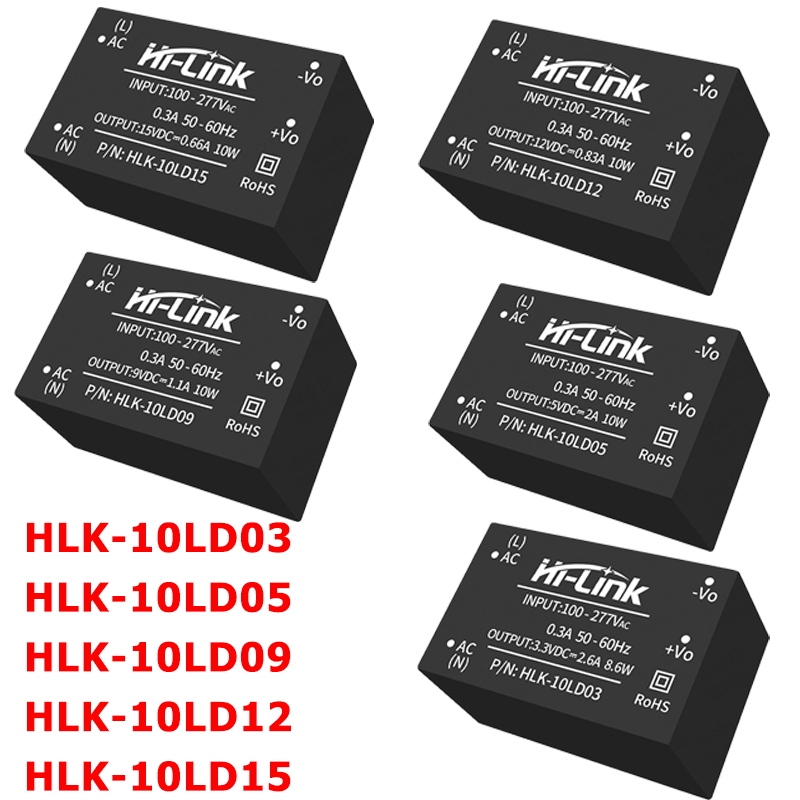 HLK-10LD03 10LD05 10LD09 10LD12 10LD15 AC-DC 10W 8.6W 220V sang 3.3V 5V 9V 12V 15V được điều chỉnh c