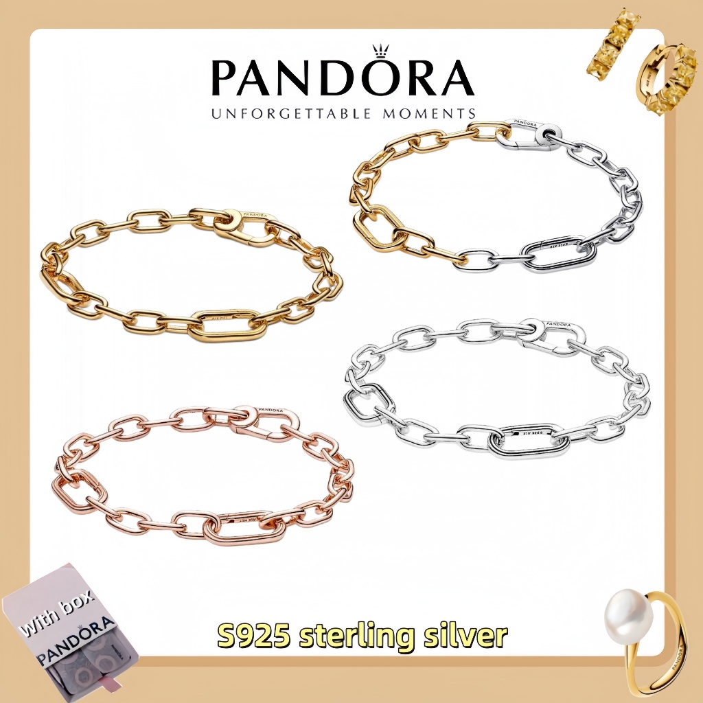 Vòng tay mặt dây chuyền trang sức bạc Pandora S925 (hộp quà tặng miễn phí) Vòng tay chuỗi liên kết n