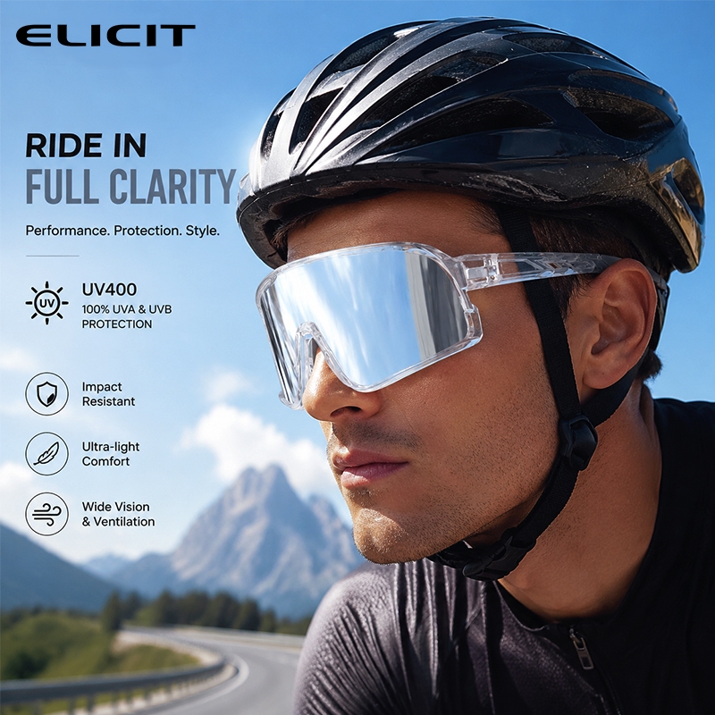 ELICIT Đi Xe Đạp Kính Bảo Vệ Thể Thao UV400 Kính Mát Xe Đạp Kính Mắt Nam Nữ Đi Bộ Đường Dài Cắm Trại