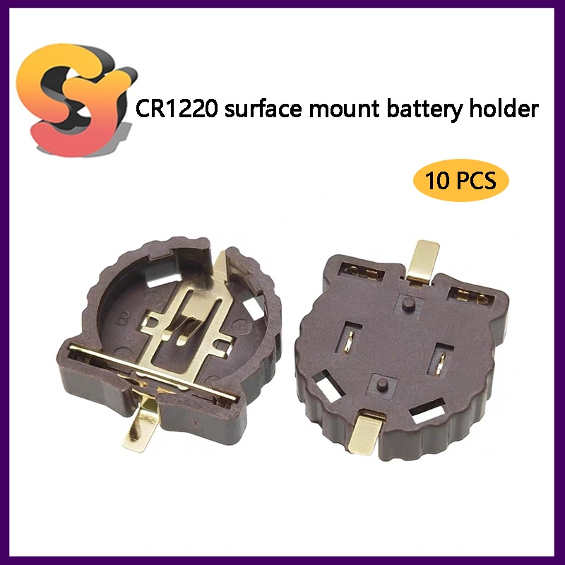 [Cung cấp hàng có sẵn] 10 chiếc BS-1220-2 / CR1220 Loại miếng vá Giá đỡ pin mạ vàng Hộp pin nút 3V H