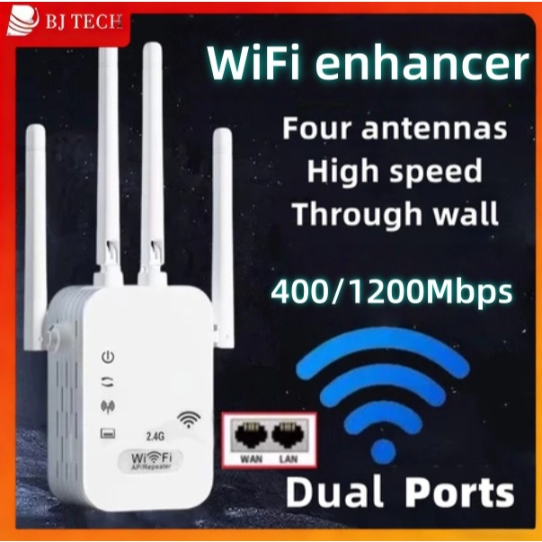 BJ Mới 4Antenna Wifi Repeater 400 / 1200Mbps Tốc Độ Nhanh WiFi Range Extender 2.4G Tốc Độ Cao Tín Hi