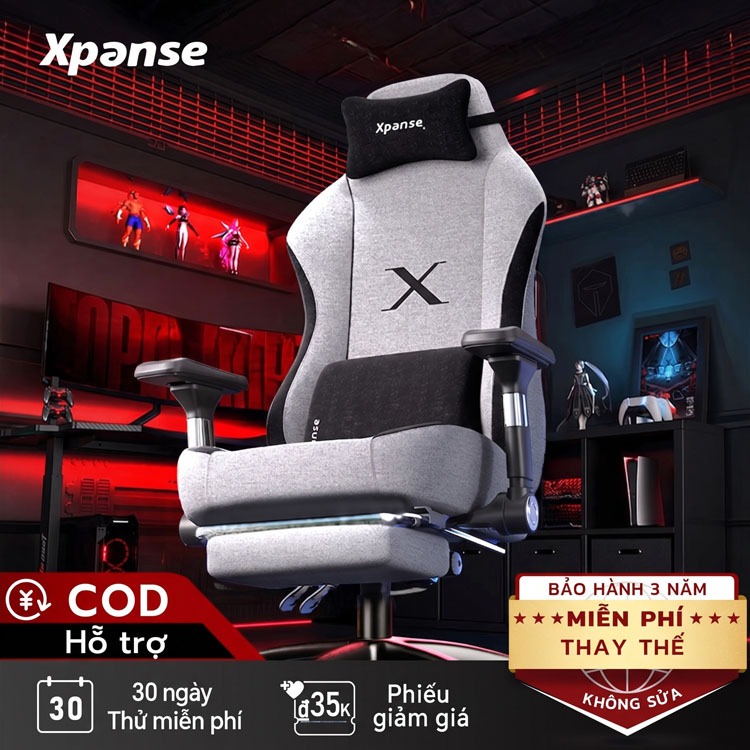 Ghế gaming Xpanse X3 vải Nano-Tech, có đệm không cánh nâng cấp, ghế văn phòng ghế làm việc | 30 Ngày Thử