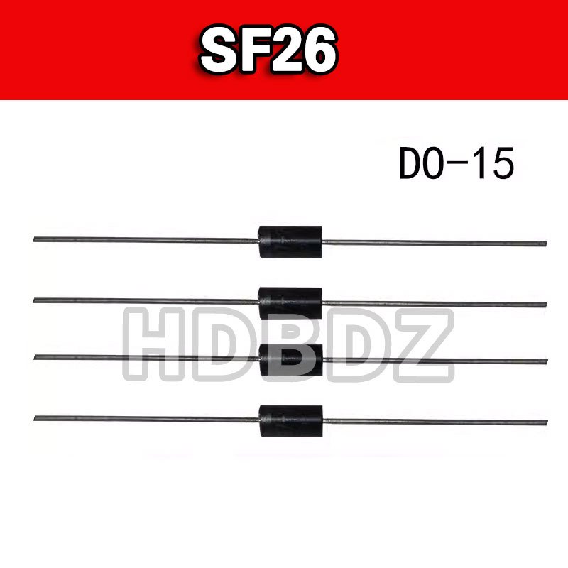 50~100PCS SF26 2A 400V  DO-15 Bộ chỉnh lưu phục hồi nhanh In-line Shoteki Diode IC