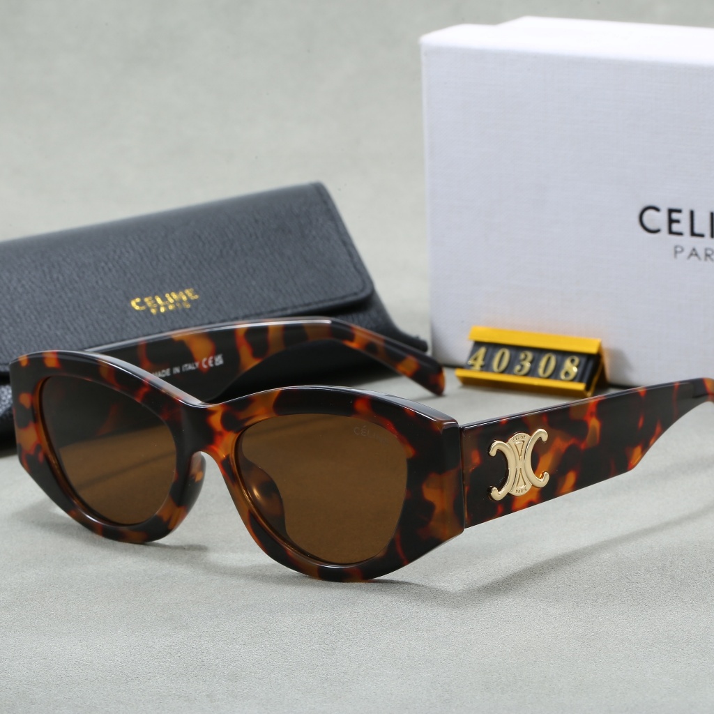 Celine American Retro Khung hẹp Kính râm mắt mèo Cảm giác cao cấp Phụ kiện Kính râm Niche Out of Str