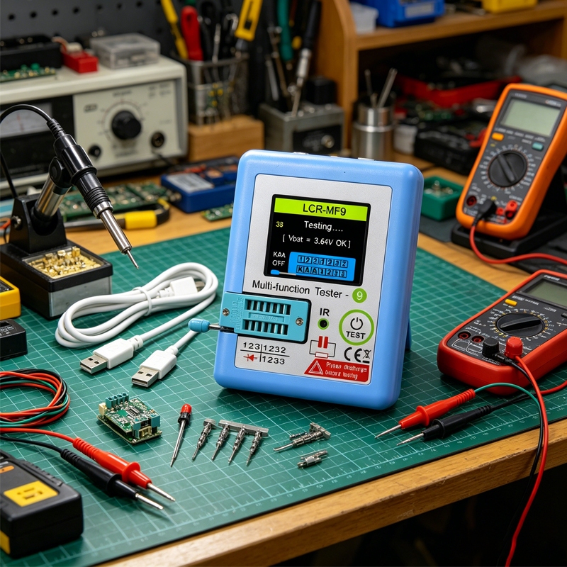 LCR-MF9 1.8 "Màn hình LCD TFT Nhiều mét Transistor Tester Diode Triode Tụ điện Trở Máy đo kiểm tra M
