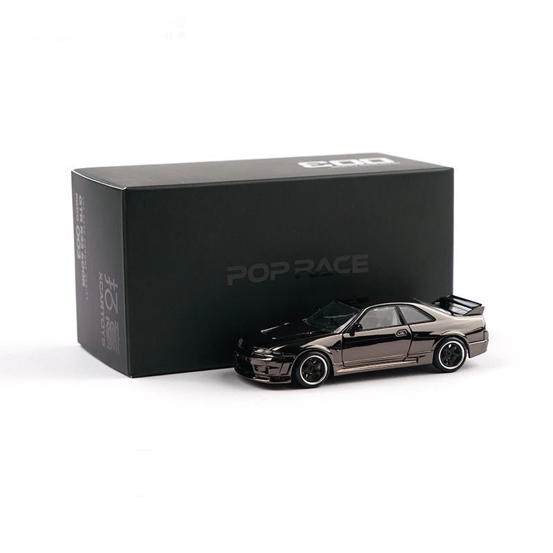 Tuoyi POPRACE 1 / 64 Die-Cast Minicar Nissan Skyline GTR R33 S-DarkChrome003 Thần Chiến Tranh Siêu X