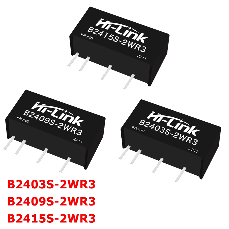 DC-DC 2W Mô-đun nguồn được điều chỉnh cách ly Đầu vào 24V sang đầu ra 3.3V 9V 15V Bộ chuyển đổi Buck
