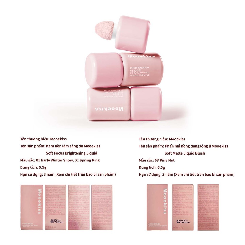 Má Hồng Kem Mooekiss, Mịn Nhẹ, Dễ Tán, Màu Tự Nhiên, Lâu Trôi, Makeup Hàng Ngày | BigBuy360 - bigbuy360.vn